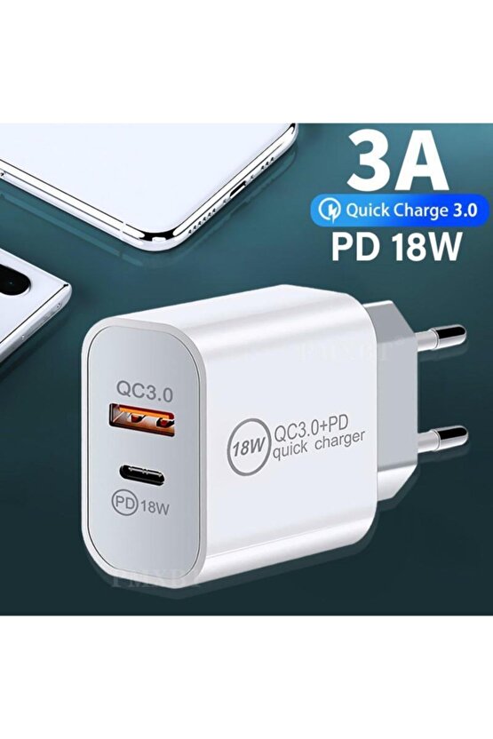 18 W Hızlı Usb Şarj Başlığı Hızlı Şarj Type C Pd Hızlı Şarj Iphone Android Usb Şarj Ile Qc 3.0