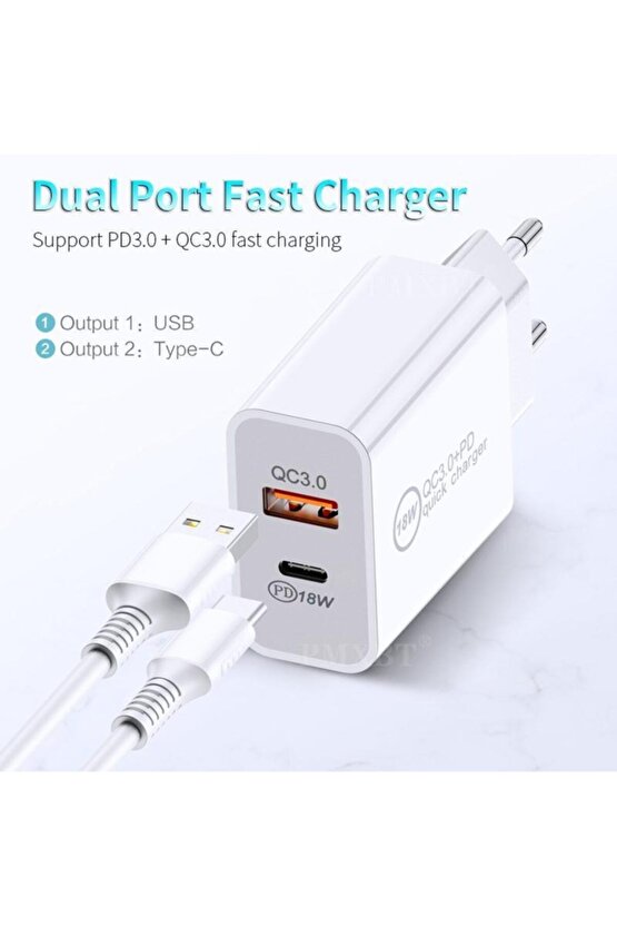 18 W Hızlı Usb Şarj Başlığı Hızlı Şarj Type C Pd Hızlı Şarj Iphone Android Usb Şarj Ile Qc 3.0