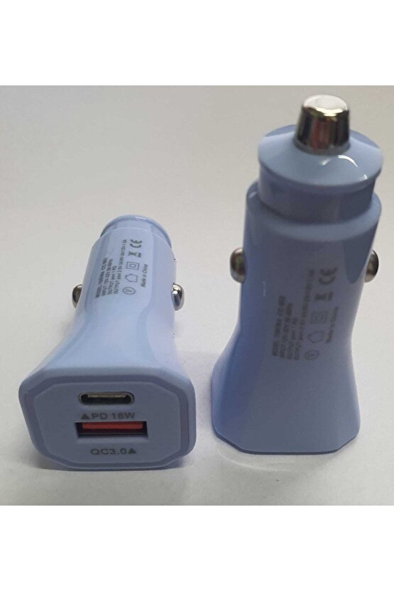 Pd+qc3.0 Araç Şarjı 12v-32v Hızlı Şarj Destekli Çakmaklık Şarj Başlığı Type C Usb