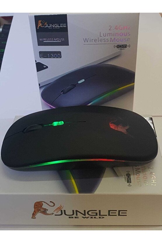 Şarjlı Kablosuz Mouse Sessiz 2.4 Ghz Usb Wireless 800-1200-1600 Ayarlanabilir Dpi Led Işıklı Slient