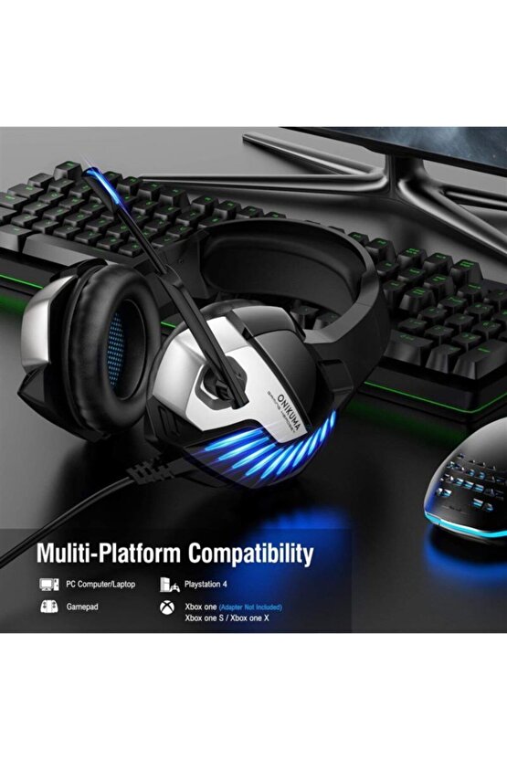 Led Işıklı Oyuncu Kulaklığı Pcps4tvtelefon Uyumlu Mikrofonlu Gaming Headphone