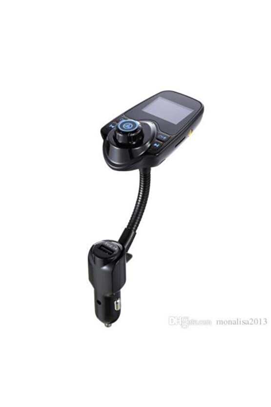 Car T10 Bluetooth Araç Kiti Fm Transmitter Usb Den Şarj Destekli