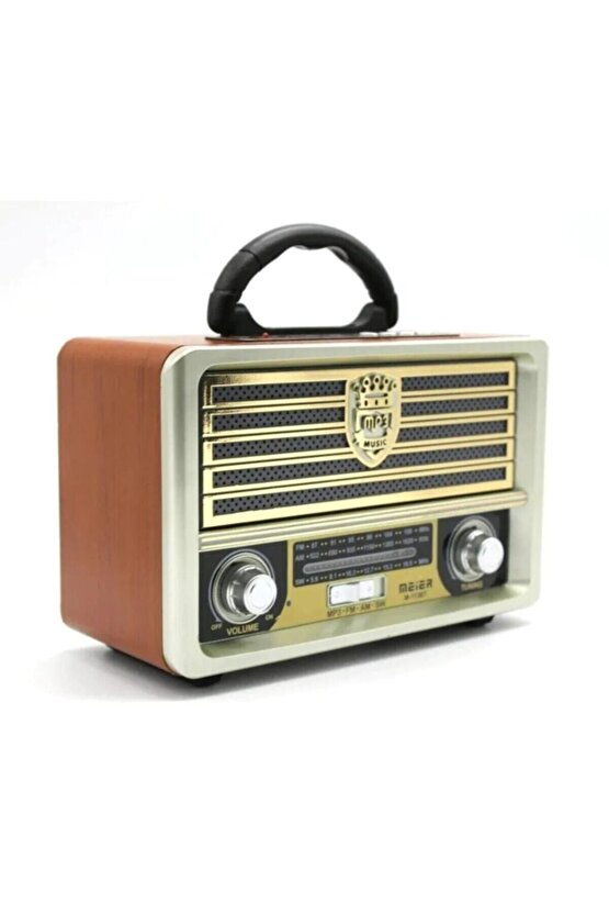 M-113bt Nostaljik Retro Ahşap Bluetooth Hoparlör Fm Radyo