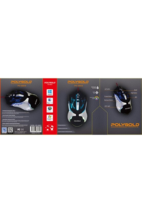 Led Işıklı Oyuncu Mouse Rgb Game Mouse 2400 Dpi Pg8813