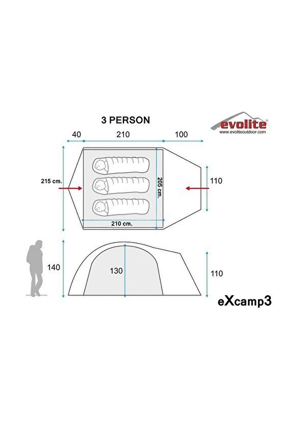 Excamp 3 Pro Çadır - 4 Mevsim E-9204