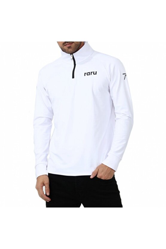 Erkek Yarım Fermuarlı Sweatshirt Vıta Beyaz