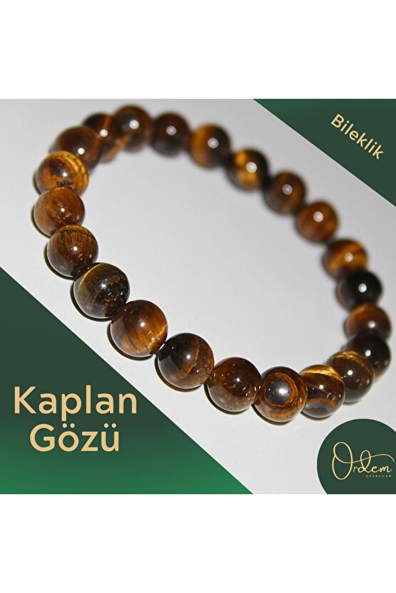 Doğal Taş Kaplan Gözü Bileklik - (GÜÇ VE CESARET VEREN DOĞAL KAPLAN GÖZÜ TAŞLI BİLEKLİK)