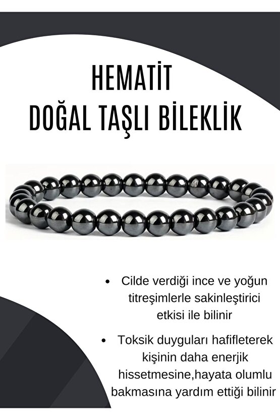 Hematit Doğal Taşlı Bileklik