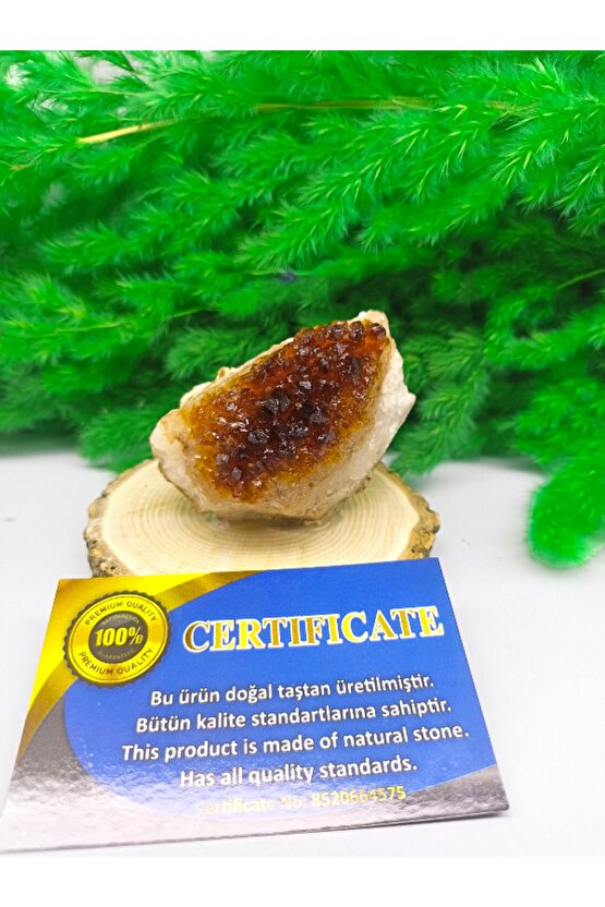 SİTRİN DOĞAL TAŞ STANDLI (SERTİFİKALI)(190 GRAM)