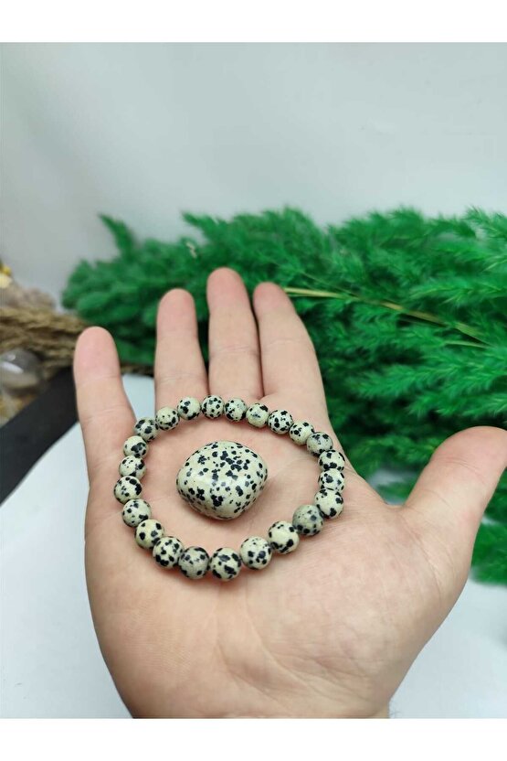 DALMAÇAYALI (BENEKLİ ,BILDIRCIN) JASPER TAŞI 8MM DOĞAL TAŞ BİLEKLİK TAŞ