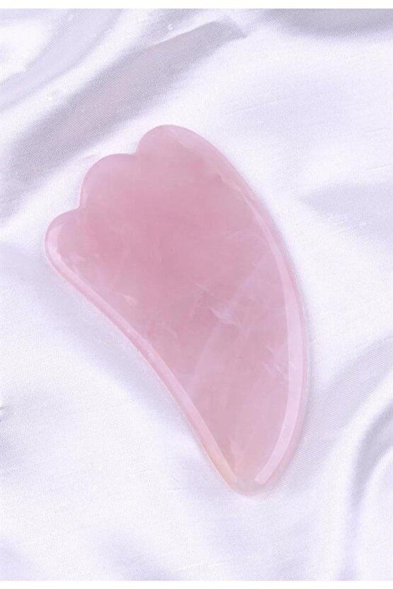 Doğal Taş Pembe Kuvars Gua Sha Masaj Aleti