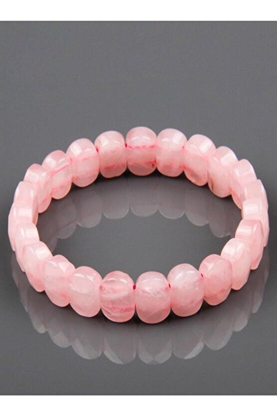 Pembe Kuvars 8*14 mm Özel Kesim Bileklik