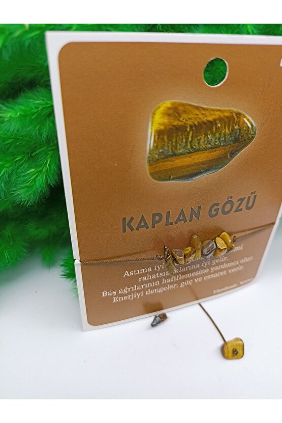 Kaplan Gözü Doğal Taş Makremeli Bileklik