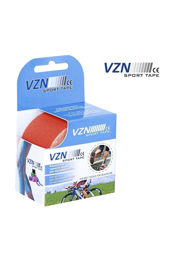 Sport Tape Kırmızı Renk Kinezyo Sporcu Bandı Ağrı Bandı 5 Metre X 5 Cm