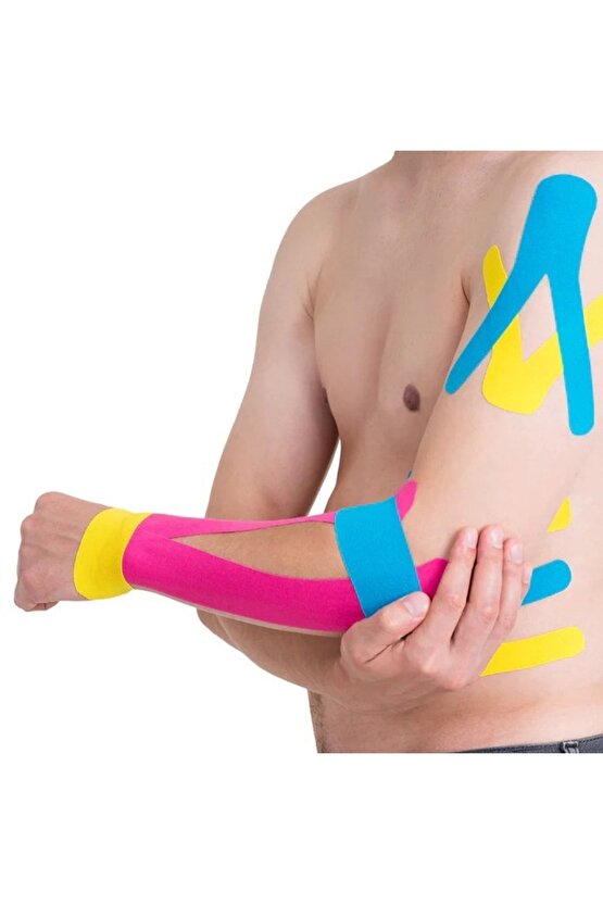 Vzn Kinesio Sport Tape – Sporcu Ağrı Bandı 5m x 5cm Kırmızı 4 Adet