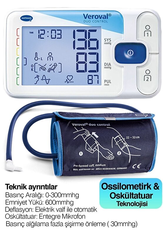 Tansiyon Aleti, Veroval Duo Control, Osilometrik Ve Oskültatuar Ölçüm