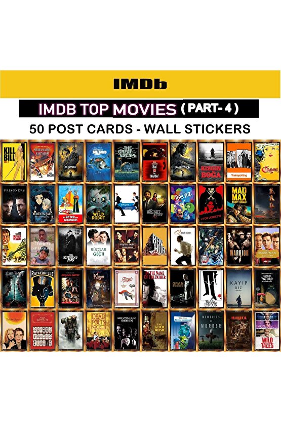 Altın Filmler - Golden Movies - IMDB Top Movies Post Cards - Wall Sticker Part 4 Poster