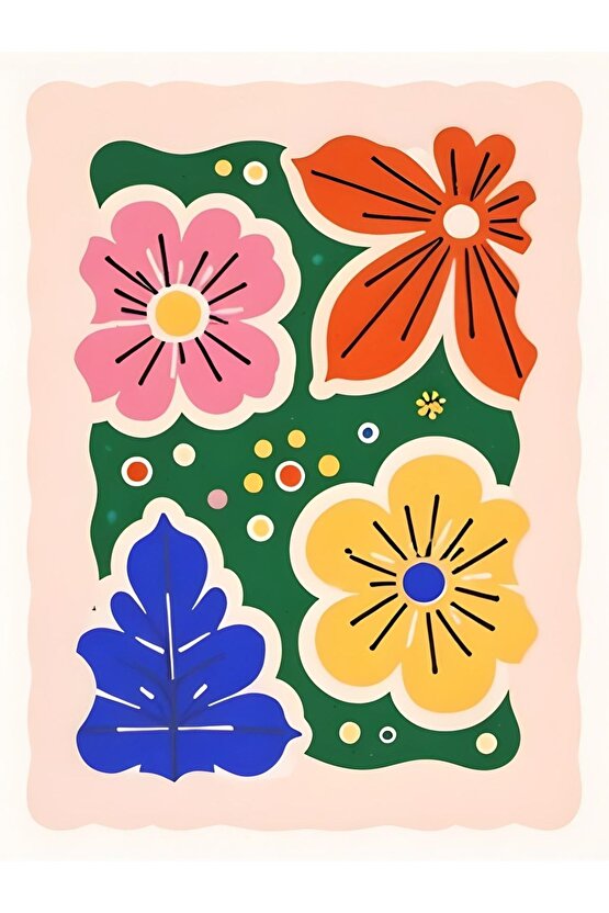 Matisse - Boho - Art Deco - Soyut - Doğa ( 3 lü Çerçevesiz ) Poster - Afiş - Tablo KR2C00716