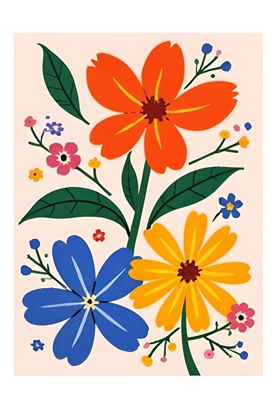 Matisse - Boho - Art Deco - Soyut - Doğa ( 3 lü Çerçevesiz ) Poster - Afiş - Tablo KR2C00717