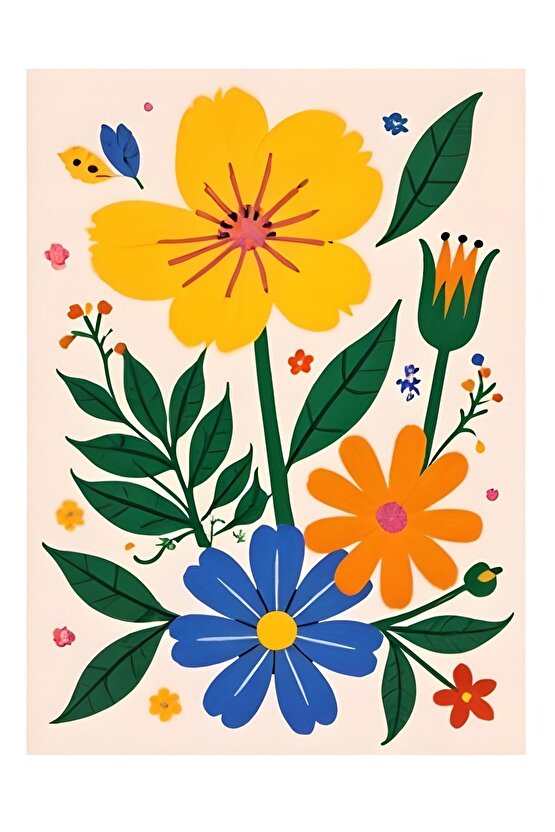 Matisse - Boho - Art Deco - Soyut - Doğa ( 3 lü Çerçevesiz ) Poster - Afiş - Tablo KR2C00717