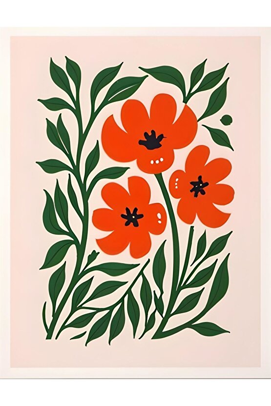 Matisse - Boho - Art Deco - Soyut - Doğa ( 3 lü Çerçevesiz ) Poster - Afiş - Tablo KR2C00709