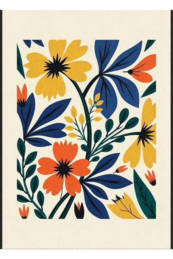 Matisse - Boho - Art Deco - Soyut - Doğa ( 3 lü Çerçevesiz ) Poster - Afiş - Tablo KR2C00664