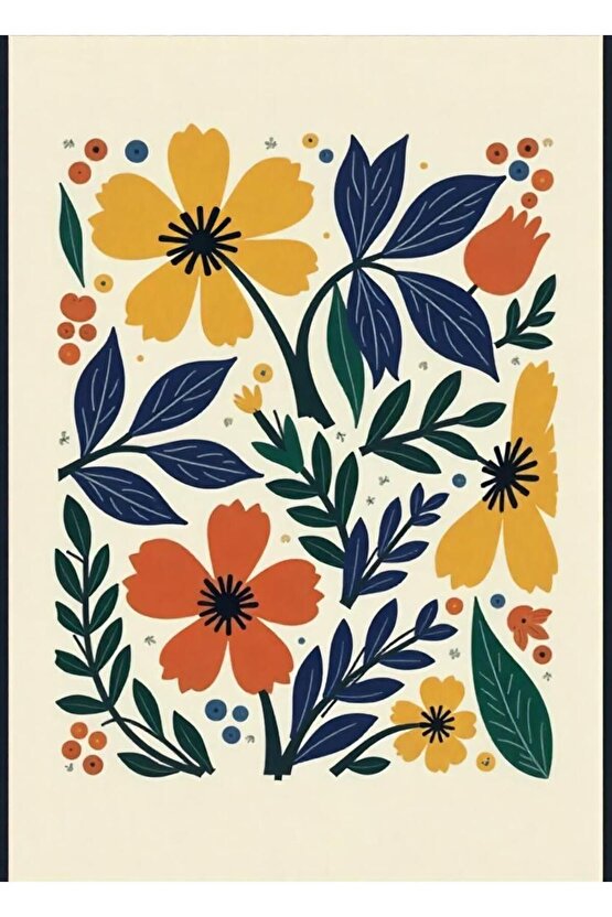 Matisse - Boho - Art Deco - Soyut - Doğa ( 3 lü Çerçevesiz ) Poster - Afiş - Tablo KR2C00675