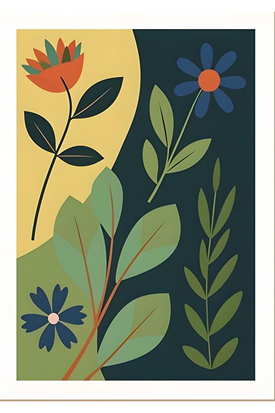 Matisse - Boho - Art Deco - Soyut - Doğa ( 3 lü Çerçevesiz ) Poster - Afiş - Tablo KR2C01140