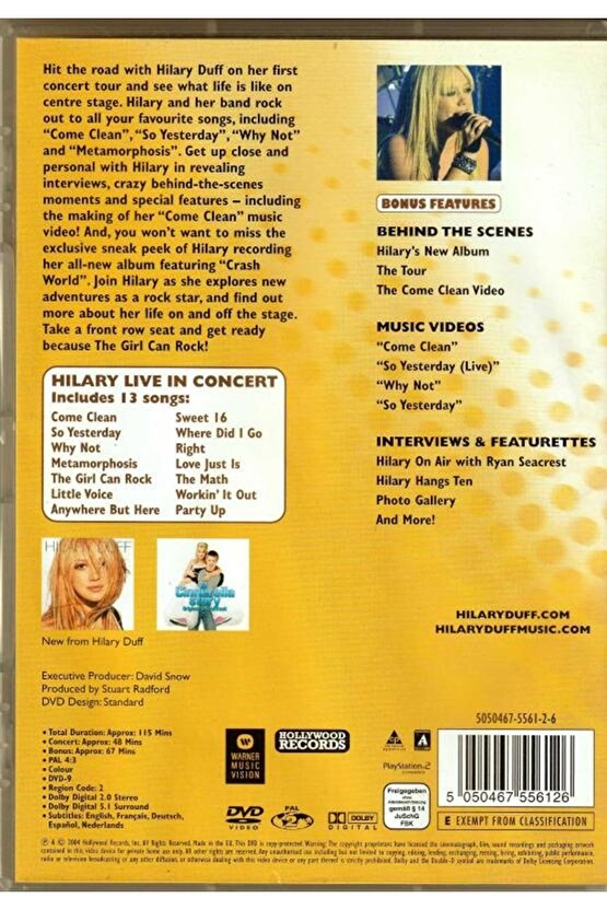 Hilary Duff ( The Girl Can Rock ) Müzik DVD