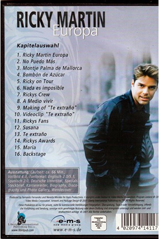 Ricky Martin ( Europa - European Tour ) Yabancı Müzik DVD