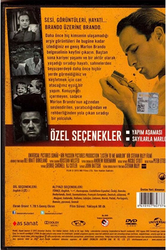 Dinle Beni Marlon ( Listen To Me Marlon ) DVD Türkçe Altyazı