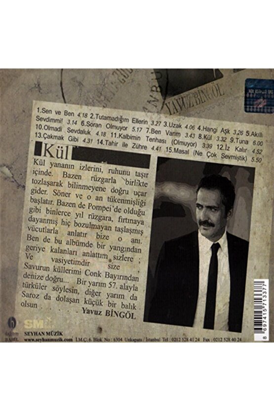 Yavuz Bingöl - Kül (CD)