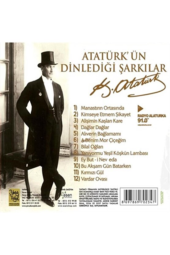 Atatürkün Dinlediği Şarkılar - CD