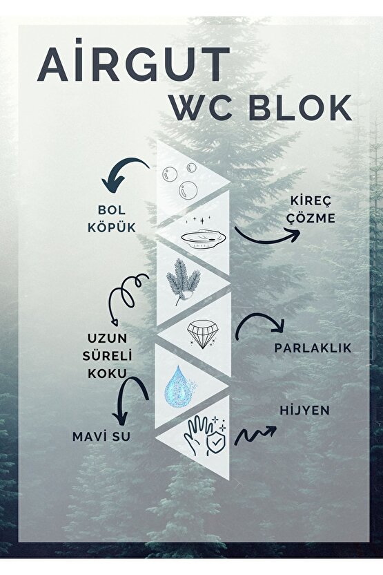 Wc Blok, Tuvalet Koku Giderici 4 Adet Çam Kokusu Bloğu (MAVİ SU VERİR)