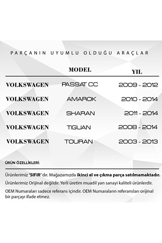 Volkswagen Touran Touareg Amarok Sharan için Cam Açma Düğmesi Kap