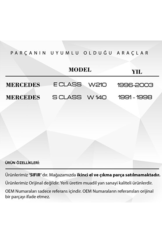 Mercedes S Class W140 Için Klima Havalandırma Panel Düğmesi 4lü