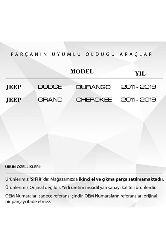 Jeep Grand Cherokee, Dodge Durango Için  Uyumlu Klima Tamir Dişlisi