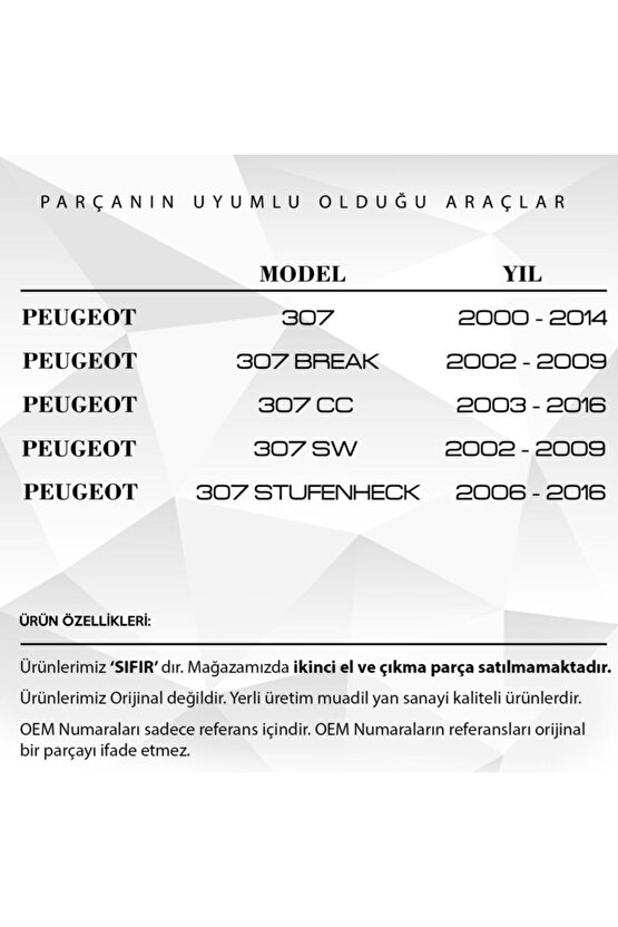 Peugeot 307 için Su Fıskiye Memesi 2li