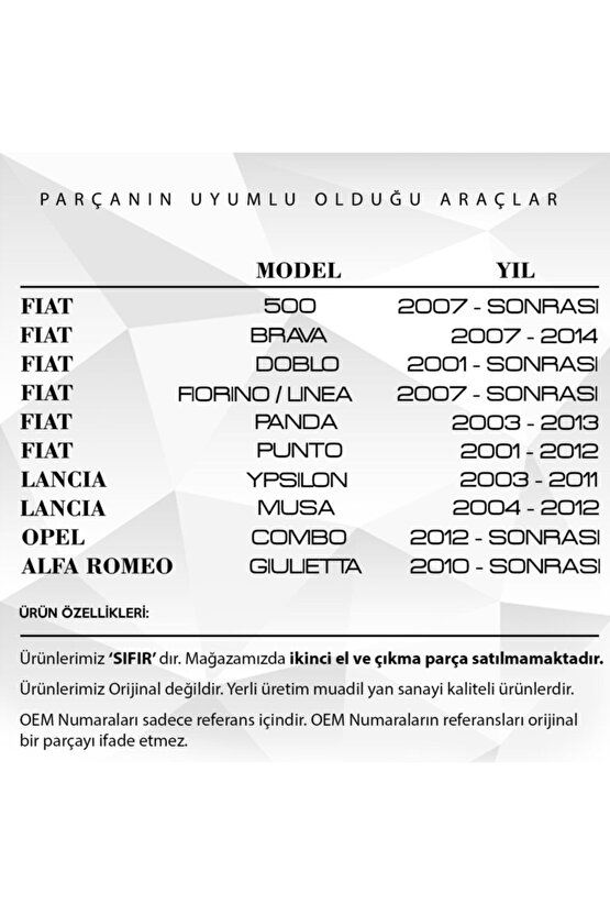 Fiat Fiorino, Opel Combo Için Çelik Jant Bijon Civatası Tb Uyumlu