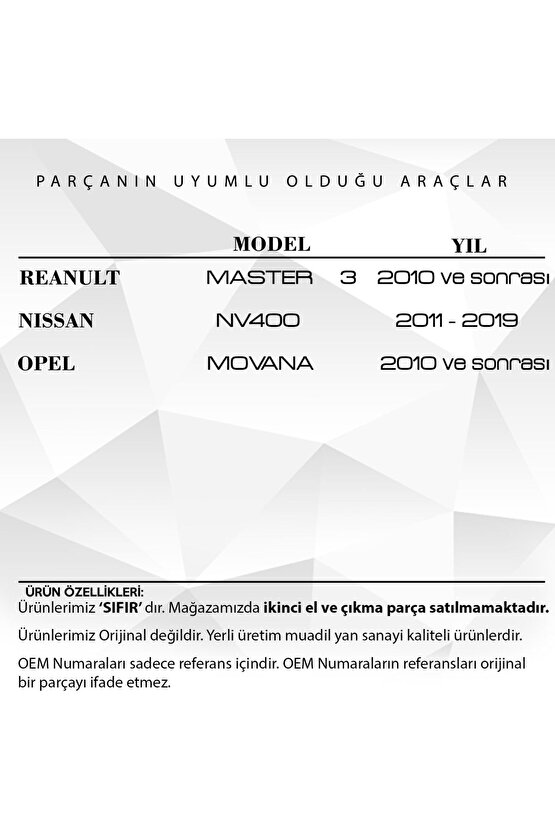 Renault Master 3, Nissan Nv400,opel Movano Için Yan Kapı Sinyali