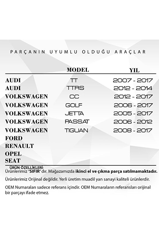 Ford Renault, Opel, Seat, Audi Volkswagen Için Klips-10 Adet