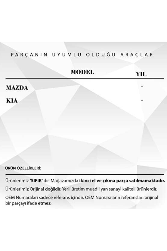 Mazda - Kia için Uyumlu Kilometre Dişlisi (10 Diş)