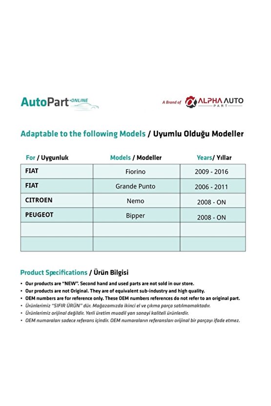 Citroen Nemo Için Ön Cam Kriko Plastiği-sol