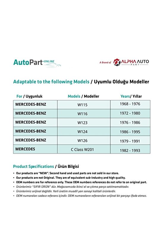 Mercedes Benz W115,w116 Için Ayna Ayar Kolu