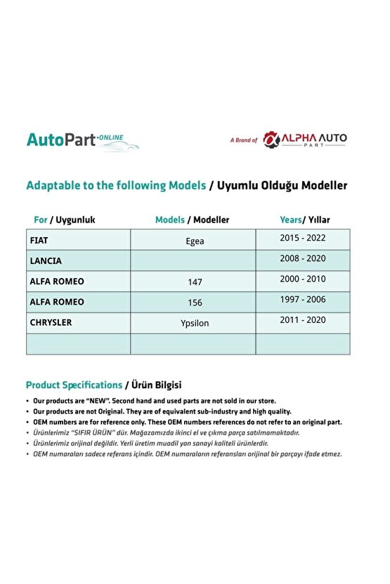 Fiat Egea,lancia Için Yan Sinyal Lambası -beyaz-sağ