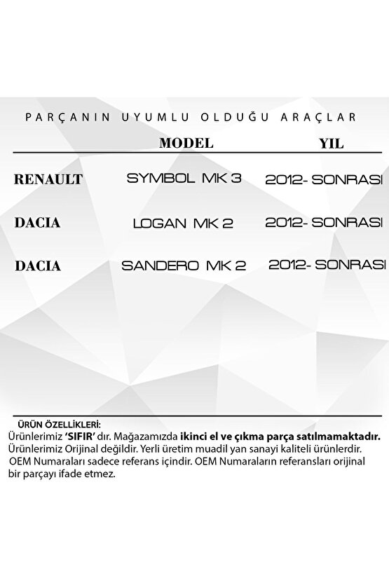 Clio, Symbol, Dacia Sandero, Logan Için Ayna Sinyali Beyaz Sağ-sol Set