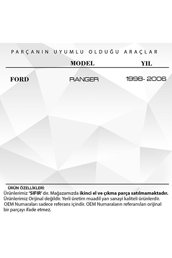 Ford Ranger Için Far Ayar Bağlantı Klipsi Civatalı