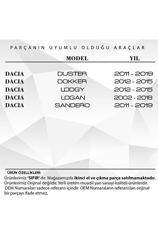 Renault Clio, Megane, Dacia Duster, Dokker Için Karter Tapası Pulu