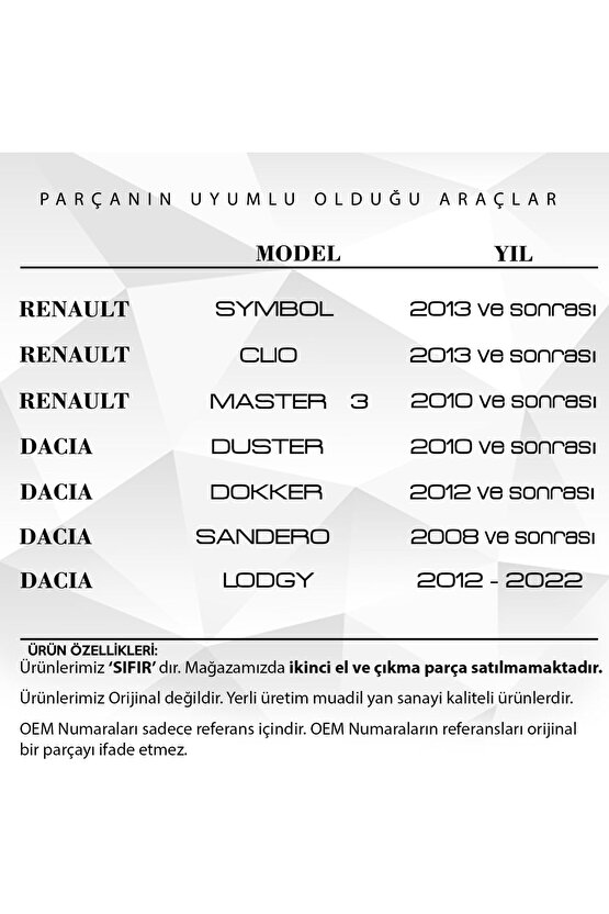 Renault Symbol,clio,dacia Duster,sandero Için Kalorifer Difüzörü