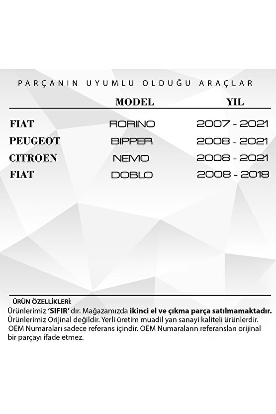 Fiat Fiorino,peugeot Bıpper,citroen Nemo Için Yan Kalorifer Difüzörü